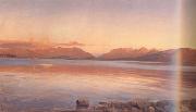 Johann Gottfried Steffan Evening Twilight at the Lake of Zurich (nn02) oil painting